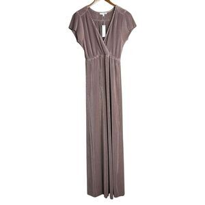 Baltic Born Athena Pleated Maxi Dress Womens Small Blush Rose Pink Gown Formal